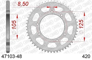 AFAM 2026/04 ZADNJI LANČANIK 4402 48 YAMAHA DT 50 '03-'06, MALAGUTI XTM, MRX, SMX (JTR1131.48) (LANAC 420)