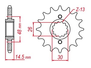 GROSSKOPF RASPRODAJA LANČANIK PREDNJA 339 15 HONDA VFR800 '02-'13 (-1), CB750 '92-'00 (JTF339.15)