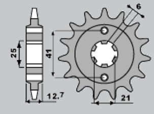PBR LANČANIK PREDNJA 288 17 18NC HONDA CB 550F/K 75-80 (LANAC 530) (MADE IN ITALY)