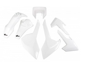 UFO KOMPLET PLASTIKE HUSQVARNA TX/TE/FE '17-'19 SA ŠTITNIKOM LAMPE BOJA OEM (BELA) (HU621E999W)