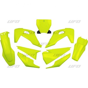 UFO KOMPLET PLASTIKE HUSQVARNA TC 125/250 '19-'22, FC 250/350/450 '19-'22 BOJA ŽUTA FLUO (HU622DFLU)