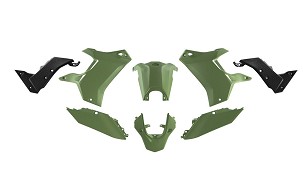 RACETECH (RTECH) KOMPLET PLASTIKE (BEZ PREDNJEG BLATOBRANA) T7 REVOLUTION YAMAHA TENERE 700 '19-'24 BOJA TAMNA ZELENA / CRNA