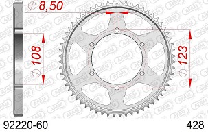 AFAM 2026/04 ZADNJI LANČANIK 4606 60 APRILIA 125 RS4 11-17, TUONO 125 17 (JTR25.60) (LANAC 428)