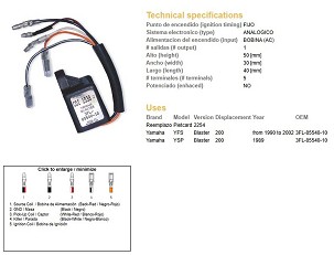 DZE MODUL PALJENJA CDI YAMAHA YFS 200 BLASTER '90-'02 (3FL-85540-10)