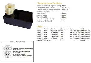 DZE MODUL PALJENJA CDI HONDA TRX 250 RECON '97-'01 (30410-HM8-003)