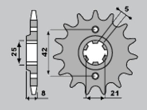 JR RASPRODAJA LANČANIK PREDNJA 575 14 YAMAHA XT 600 '83-'86 (-1) (JTF575.14)