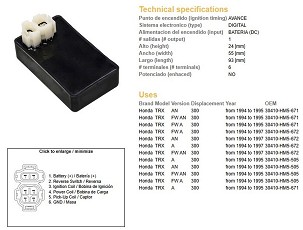 DZE MODUL PALJENJA CDI HONDA TRX 300A/FW/AN '94-'97