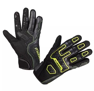 MODEKA RUKAVICE KOŽNE MODEL DRACON BOJA CRNA/ŽUTA FLUO VELIČINA 11