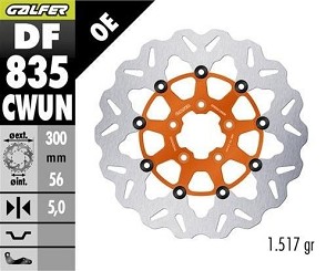 GALFER DISK KOČIONI PREDNJI HARLEY-DAVIDSON (300X56X5) PLUTAJUĆI BOJA NARANDŽASTA