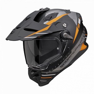 SCORPION KACIGA DUAL ENDURO / ADVENTURE ADF-9000 AIR FEAT BLACK/SILVER/ORANGE BOJA CRNA/SREBRNA/NARANDŽASTA MAT VELIČINA M