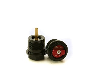 ACCEL ČEP DONJI AMORTIZERA PREDNJEG SA REGULACIJOM HONDA CRF 250R '18-20, CRF 450R/RX '17-20, CRF 250RX '19-20, CRF 450X/L 19, KAWASAKI KXF 450 '19-20, SUZUKI RMZ 450 '18-19 BOJA CRVENA (KPL.-2KOM.) - PROMOCIJA