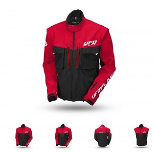 UFO JAKNA TAIGA ENDURO (ODVOJIVA RUKAVI) BOJA CRVENA/CRNA VELIČINA XL - KOLEKCJA 2025/2026