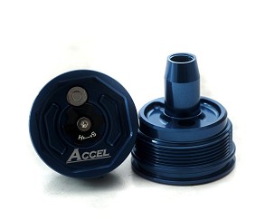 ACCEL ČEP GORNJI (NAVRTKA) AMORTIZERA PREDNJEG SA REGULACIJOM HONDA CRF 450R 09-14; YAMAHA YZ/YZF 125/250/450/X 06-20, WRF 250/450 12-20, KAWASAKI KXF 450 08-14, SUZUKI RMZ 250 19, GAS GAS BOJA PLAVA (KPL.-2KOM.) - PROMOCIJA