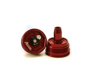 ACCEL ČEP GORNJI (NAVRTKA) AMORTIZERA PREDNJEG SA REGULACIJOM HONDA CRF 450R 09-14; YAMAHA YZ/YZF 125/250/450/X 06-20, WRF 250/450 12-20, KAWASAKI KXF 450 08-14, SUZUKI RMZ 250 19, GAS GAS BOJA CRVENA (KPL.-2KOM.) - PROMOCIJA