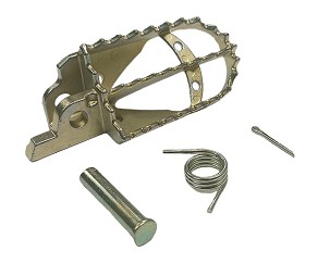 BUZZETTI PAPUČICA LEVA STRANA PEGI HONDA CR/CRF ( NERĐAJUĆI ČELIK U KOMPLETU SA SETOM ZA MONTAŽU 1 OPRUGA, 1 OSOVINSKI KLIN, 1 PODLOŠKA, 1 RASCEPKA)