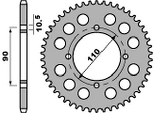 PBR RASPRODAJA LANČANIK ZADNJA 901 35 C45 YAMAHA XS 400 '82-'88 (JTR840,35) (LANAC 530) (STD.-3) (MADE IN ITALY)