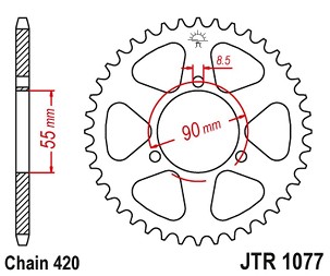 JT LANČANIK ZADNJA 4575 47 RIEJU 50 RS2 MATRIX/PRO '03-09' NAKED '04-09 (457547JT) (LANAC420)