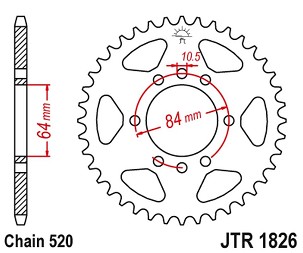 JT LANČANIK ZADNJA 4302 46 SUZUKI VAN VAN RV 200 '16-'19 (430246JT) (LANAC 520)