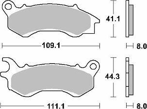 SBS PLOČICE KOČIONE KH603 STREET STANDART CERAMIC BOJA CRNA ZA: HONDA NSC/PCX/SCV, PEUGOET DJANGO PREDNJI