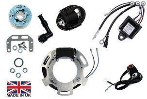 ELECTREX SET PALJENJA WIRNIK, (TOČAK MAGNESOWE) NAMOTAJ ALTERNATORA, REGULATOR NAPONA, CEWKI ZAPLONOWE, FAJKI SVEĆICA, MODUL CDI, TRUMPH T20 / T20S (200ccm)
