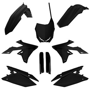 POLISPORT KOMPLET PLASTIKE (FULL KIT) SUZUKI RMZ 250 '19-'25; RMZ 450 '18-'25W SETU TABLICA PREDNJA (8666100003) I ŠTITNICI AMORTIZERA (8398300002) BOJA CRNA