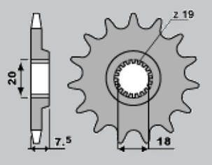 JR RASPRODAJA LANČANIK PREDNJA 340 13 HONDA CR 125 '87-'03 (JTF326.13)