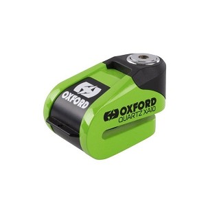 OXFORD AKCIJA BLOKADA DISKA KOČNICE SA ALARMOM MODEL QUARTZ XA10, OSOVINICA 10MM, BOJA ZELENA FLUO