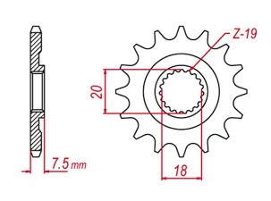 GROSSKOPF RASPRODAJA LANČANIK PREDNJA 340 14 HONDA CR 125 '87-'03 (JTF326.14)