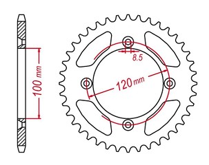 GROSSKOPF RASPRODAJA LANČANIK ZADNJA ALUMINIJUMSKA BOJA CRNA 798 56 SUZUKI RM 80/85 '02-'18, YAMAHA YZ 80/85 '93-'24 (JTR798.56)