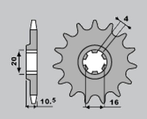 JR RASPRODAJA LANČANIK PREDNJA 799 14 SUZUKI VL 125/ GZ 125 (JTF410.14)