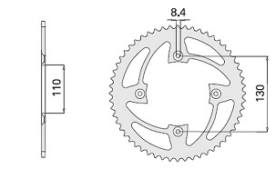 CHT RASPRODAJA LANČANIK ZADNJA 4306 55 HONDA CR 80/85 (2064-55) (LANAC 420)