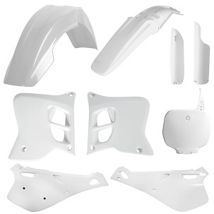 POLISPORT KOMPLET PLASTIKE (FULL KIT) YAMAHA YZ 125/250 '93-'95W SETU TABLICA PREDNJA (8674000001) I ŠTITNICI AMORTIZERA (8496400001) BOJA BELA OEM