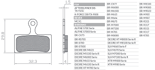 BRENTA BIKE PLOČICE KOČIONE BICIKLISTIČKE SINTER SPIEKANE METALICZNE MTB / SZOSA / ELEKTRIČNI ZA SHIMANO XTR BR-M9000, BR-M9020, BR-M987, BR-M988, BR-M985, XT BR-M8000, BR-M785, SLX BR-M7000 (ZA WSZYSTKICH DISKOVA SA NERĐAJUĆEG ČELIKA)