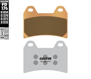 GALFER PLOČICE KOČIONE KH244 SINTER METAL (ZLATNE) SPORT