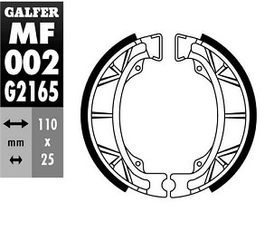 GALFER PAKNE KOČIONE ZADNJI/PREDNJI HONDA BALI 50/100 '95-, CG 125 '80-'03, MONKEY 50 '88-, MTX 125 '86-'90, PEUGEOT ZENITH 50 '93-, KYMCO HEROISM 50/125 '95-, (POGLEDAJ DODATNI OPIS)
