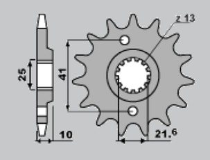 JR RASPRODAJA LANČANIK PREDNJA 345 14 HONDA NX650 '91-'01 YAMAHA XT660 (30814JTF) (-1)