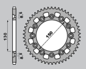 CHT RASPRODAJA LANČANIK ZADNJA 4308 47 HONDA XR 600R 85-90 ( MOŽE ZAMENITI 245 47 ) (LANAC 520)