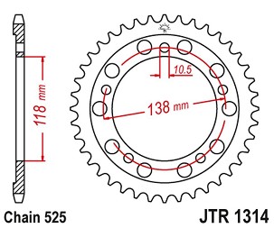JT LANČANIK ZADNJA 4343 39 HONDA CBR 400 (NC29) (434339JT) (LANAC525)PO NARUDŽBINI