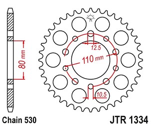 JT LANČANIK ZADNJA 334 47 HONDA CB 750F '80-'82 (33447JT) (LANAC 530)