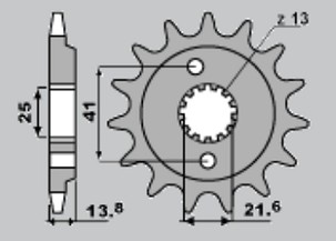 JR RASPRODAJA LANČANIK PREDNJA 346 16 HONDA VT 600 C '90-'04 (JTF296.16)