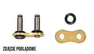 TSUBAKI SPOJNICA SPOJNI ČLANAK ZAKIVAK ŠUPLJI ZA LANAC 525 RQ1 PROFESSIONAL ROAD X-RING CHAIN BOJA ZLATNA