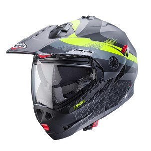 CABERG KACIGA PAŠNI FLIP-UP ENDURO MODEL TOURMAX X SARABE BOJA SIVA MAT/CRNA/ŽUTA FLUO VELIČINA M (PINLOCK U SETU)