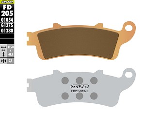 GALFER PLOČICE KOČIONE KH261 / KH281 SINTER METAL (ZLATNE) SPORT