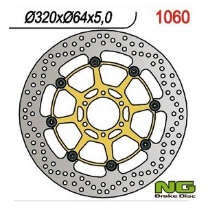 NG DISK KOČIONI PREDNJI APRILIA CAPONORD 1200 '13-17, YAMAHA FZR 1000 '87-95, XJR1200/1300 '95-99 (320X64X5MM) (6X8,5MM) PLUTAJUĆI