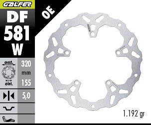 GALFER KOČIONI DISK PREDNJA KTM 390 ADVENTURE X '25- (WAVE FIXED) (320X155X5MM)