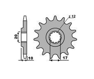 GROSSKOPF RASPRODAJA LANČANIK PREDNJA 2074 14 HUSQVARANA CR/WR 125 '97-'08, BETAMOTOR 250 '97-'99 (JTF2074.14)