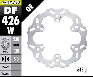GALFER KOČIONI DISK ZADNJA KAWASAKI KLE 500 '26- (WAVE FIXED) (230X120X5MM)