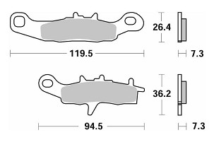 SBS PLOČICE KOČIONE NOVO KH258 OFF-ROAD SINTER BOJA ZLATNA