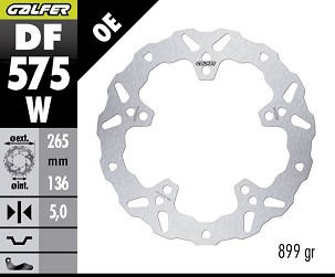 GALFER KOČIONI DISK ZADNJA VOGE 900DSX '24- (265X136X5) (WAVE FIXED)