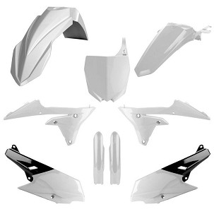 POLISPORT KOMPLET PLASTIKE (FULL KIT) YAMAHA YZ 250F '14-'18; YZ 450F '14-'17W SETU TABLICA PREDNJA (8678400001) I ŠTITNICI AMORTIZERA (8352000001) BOJA BELA